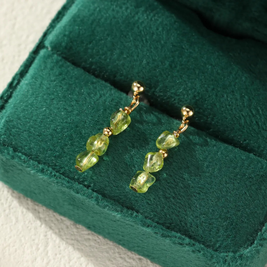 Peridot Earrings "Solar Elegance" Gold-Plated Silver