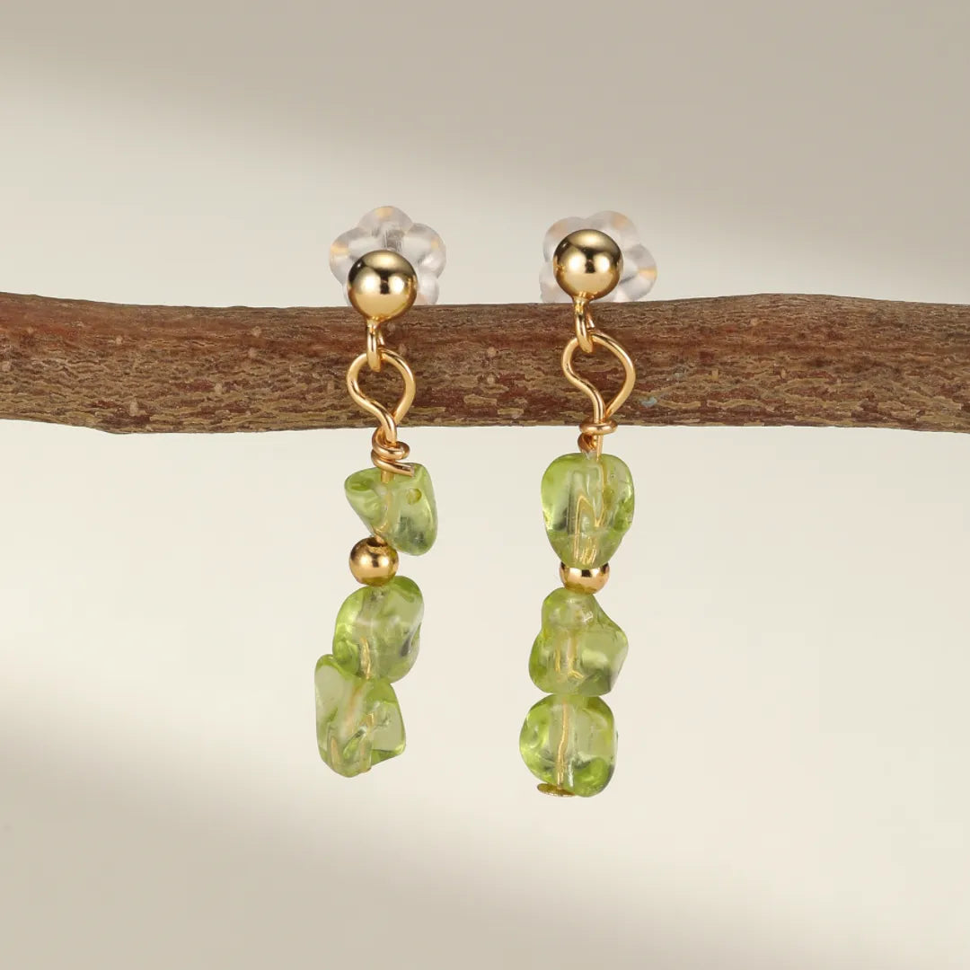 Peridot Earrings "Solar Elegance" Gold-Plated Silver