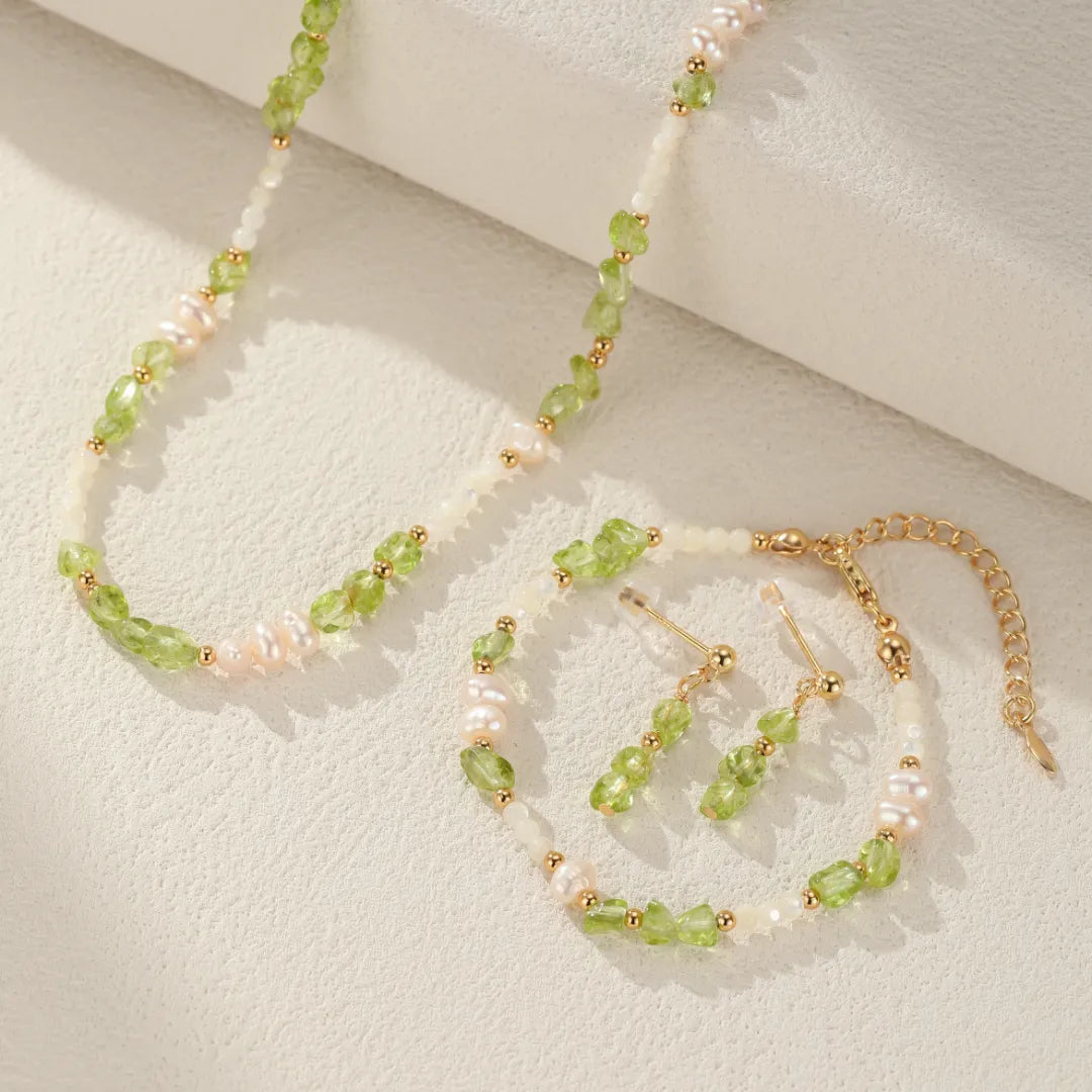 Peridot Earrings "Solar Elegance" Gold-Plated Silver