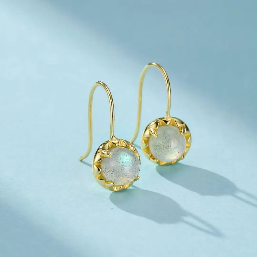 Ohrringe Mondstein "Nächtliche Schönheit" vergoldet