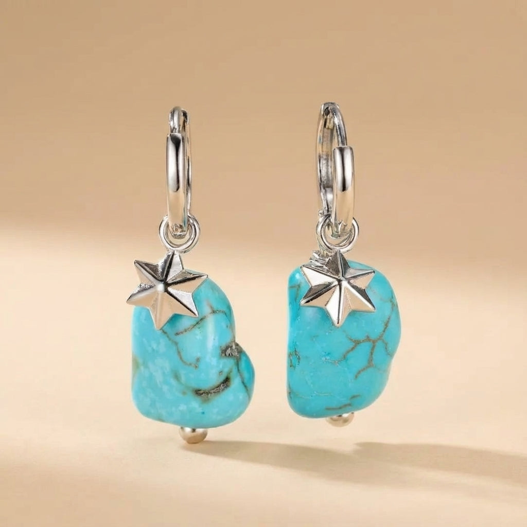 Turquoise Earrings "Celestial Freshness" Silver