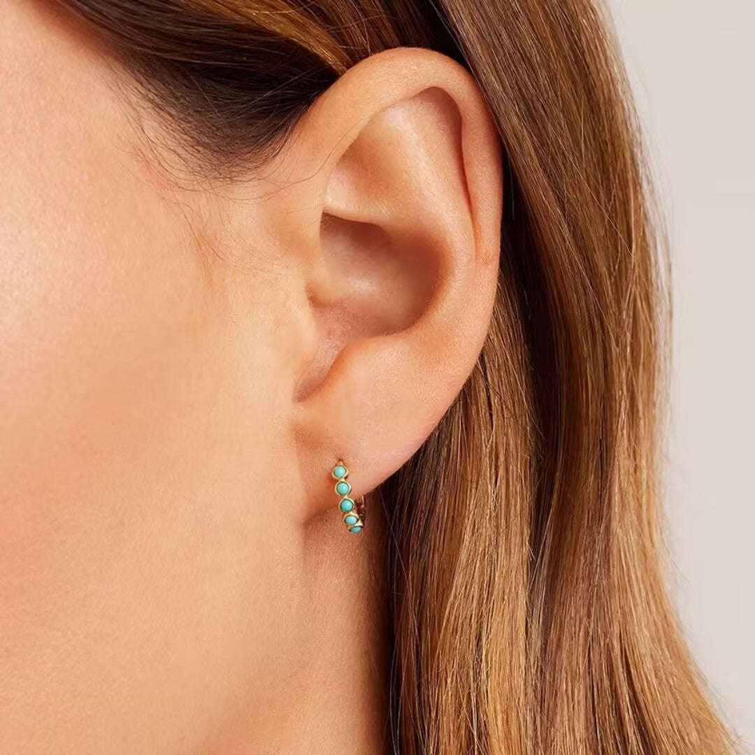 Ohrringe Türkis “Blaue Magie” Vergoldet Silber