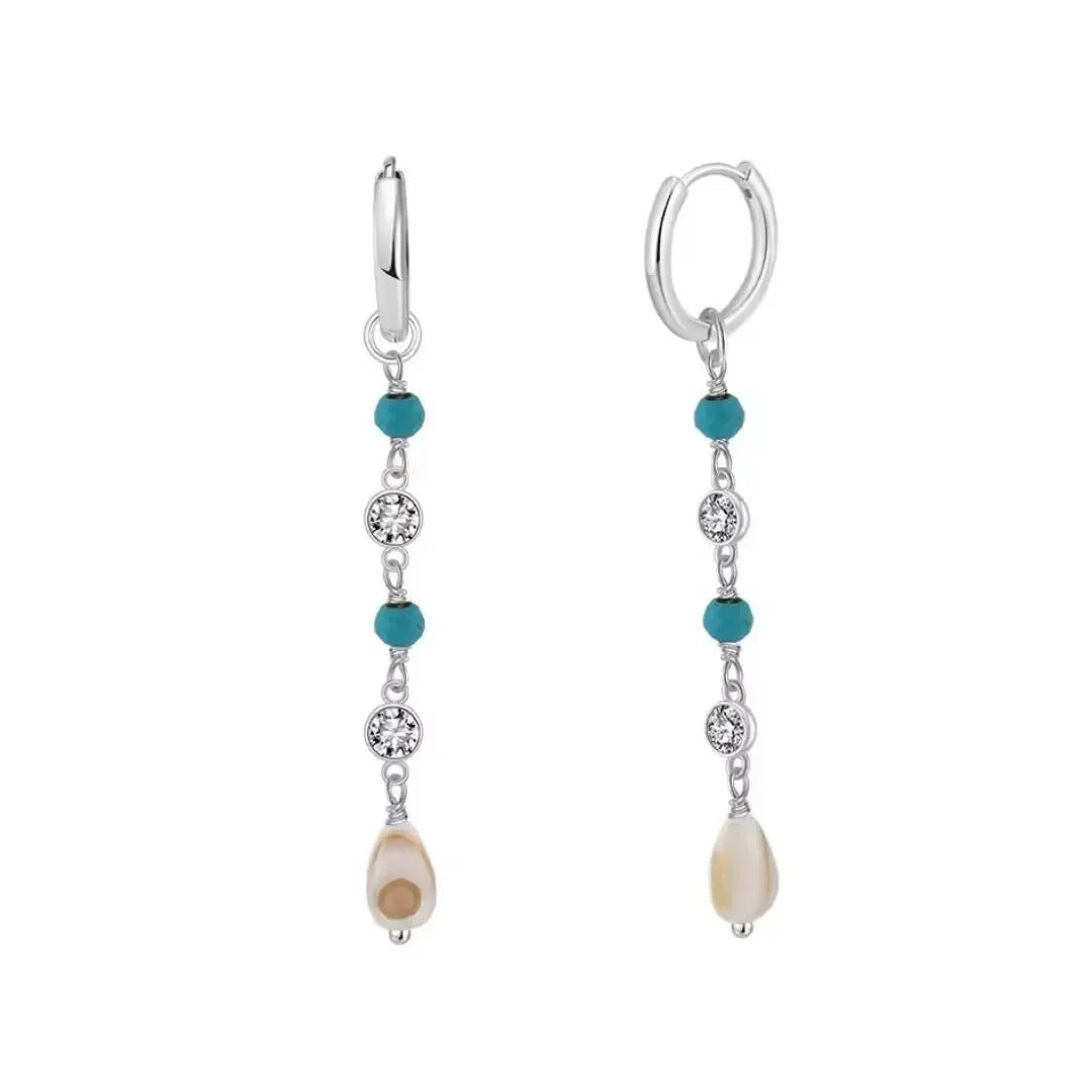 Boucles d'Oreilles Turquoise "Vent Doux" Argent