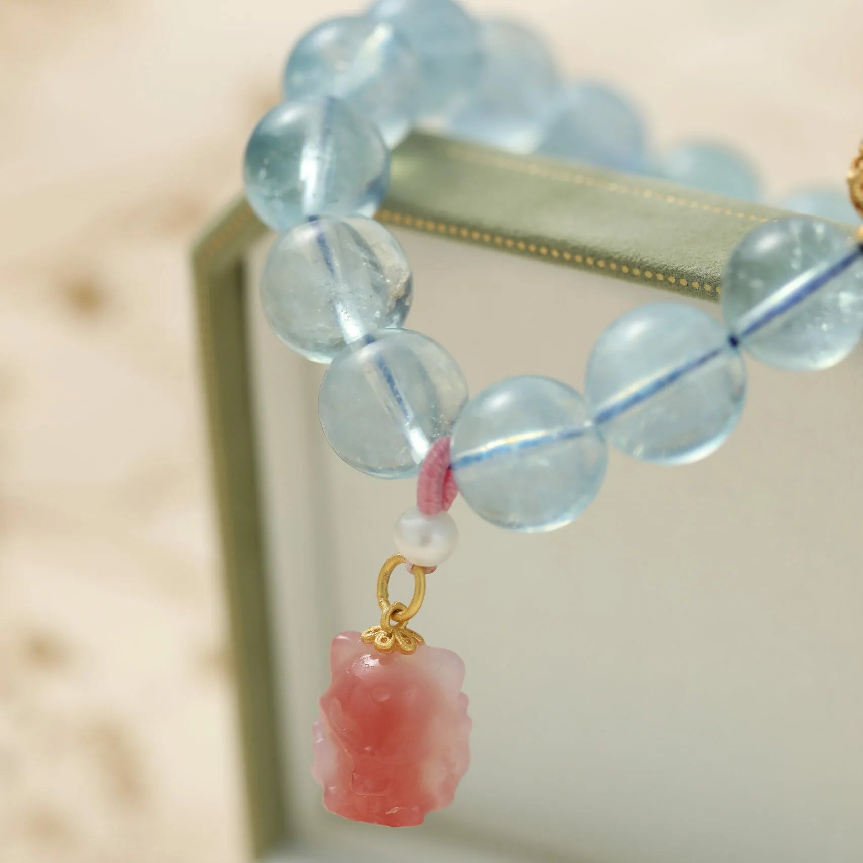 Armband Aquamarin "Charme Renardeau" Silber Vergoldet Gold