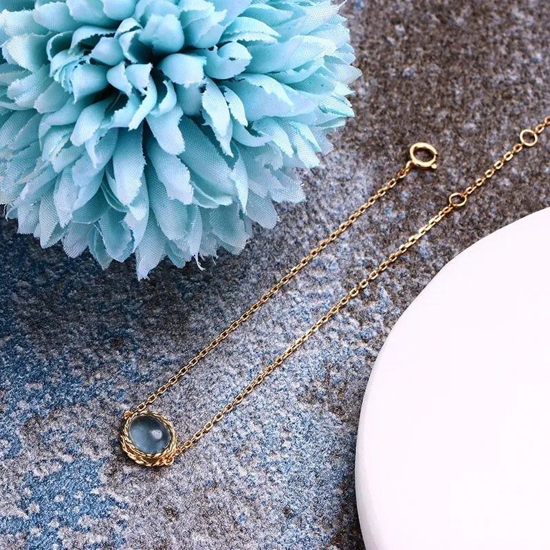 Aquamarin- oder Labradorit-Armband "Maritimer Charme" vergoldet Silber