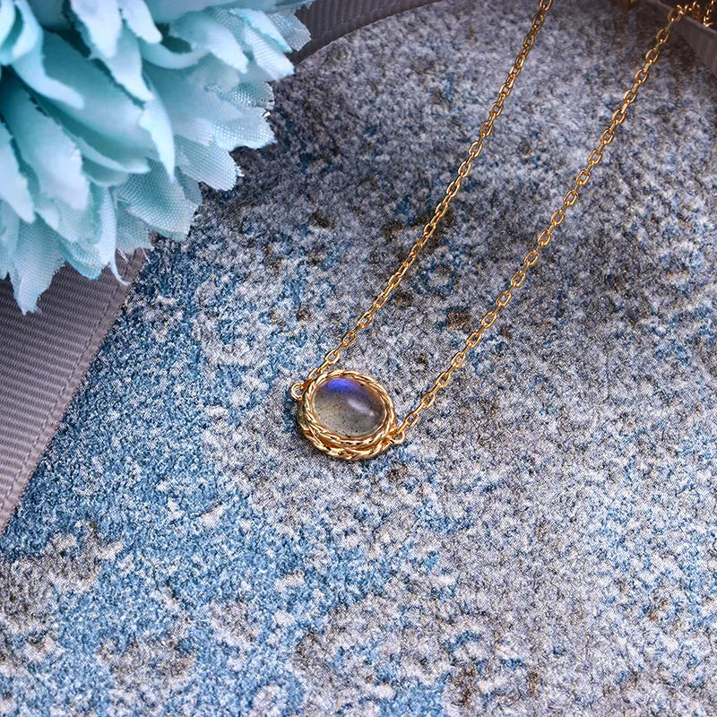 Aquamarin- oder Labradorit-Armband "Maritimer Charme" vergoldet Silber