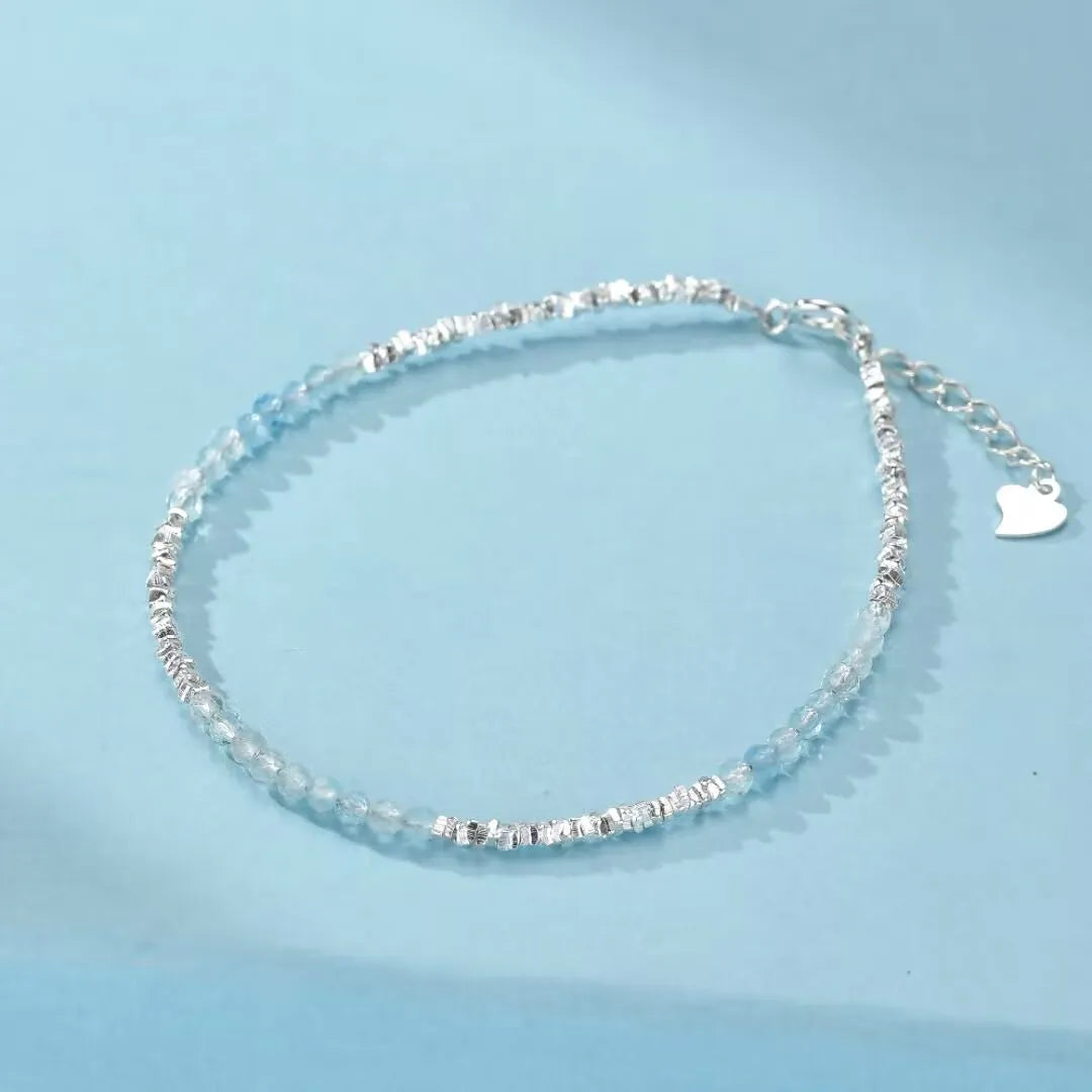 Aigue Marine Armband "Murmure Douce" Silber