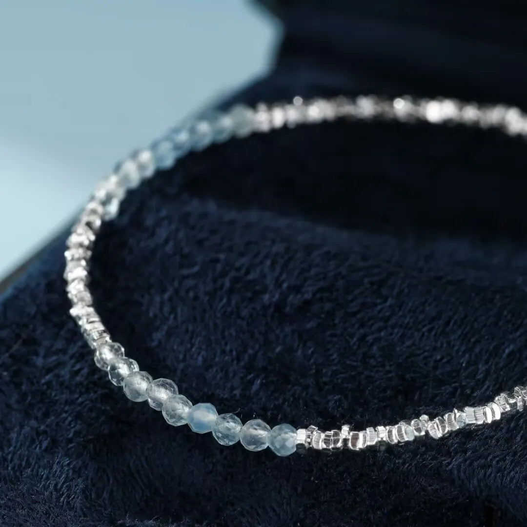 Aigue Marine Armband "Murmure Douce" Silber