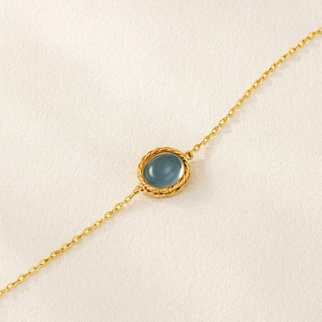 Aquamarin- oder Labradorit-Armband "Maritimer Charme" vergoldet Silber