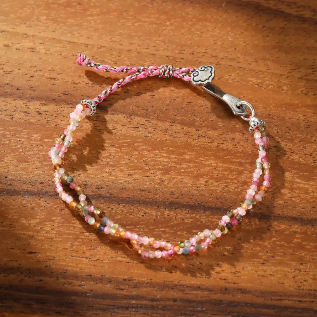 Amazonit- oder Turmalinarmband "Beruhigende Wolke" Silber