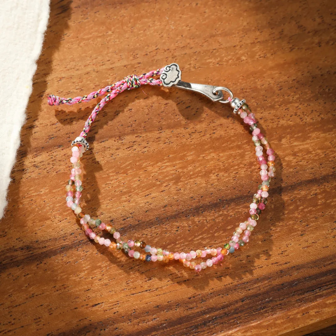 Amazonit- oder Turmalinarmband "Beruhigende Wolke" Silber