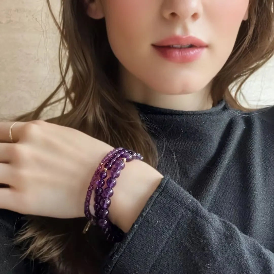 Amethyst Bracelet "Vibrant Balance" Silver