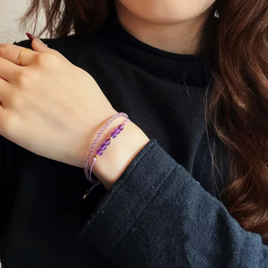 Amethyst Bracelet "Mystery Harmony" Gold-Plated Silver 14K