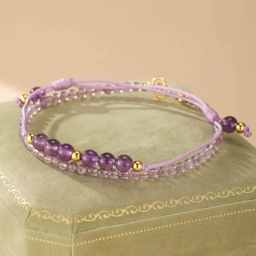 Amethystarmband "Harmonie Mystère" Goldplattiertes Silber 14K