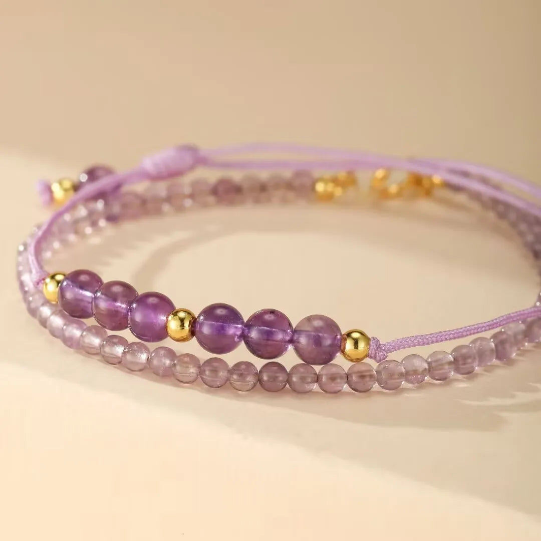 Amethystarmband "Harmonie Mystère" Goldplattiertes Silber 14K