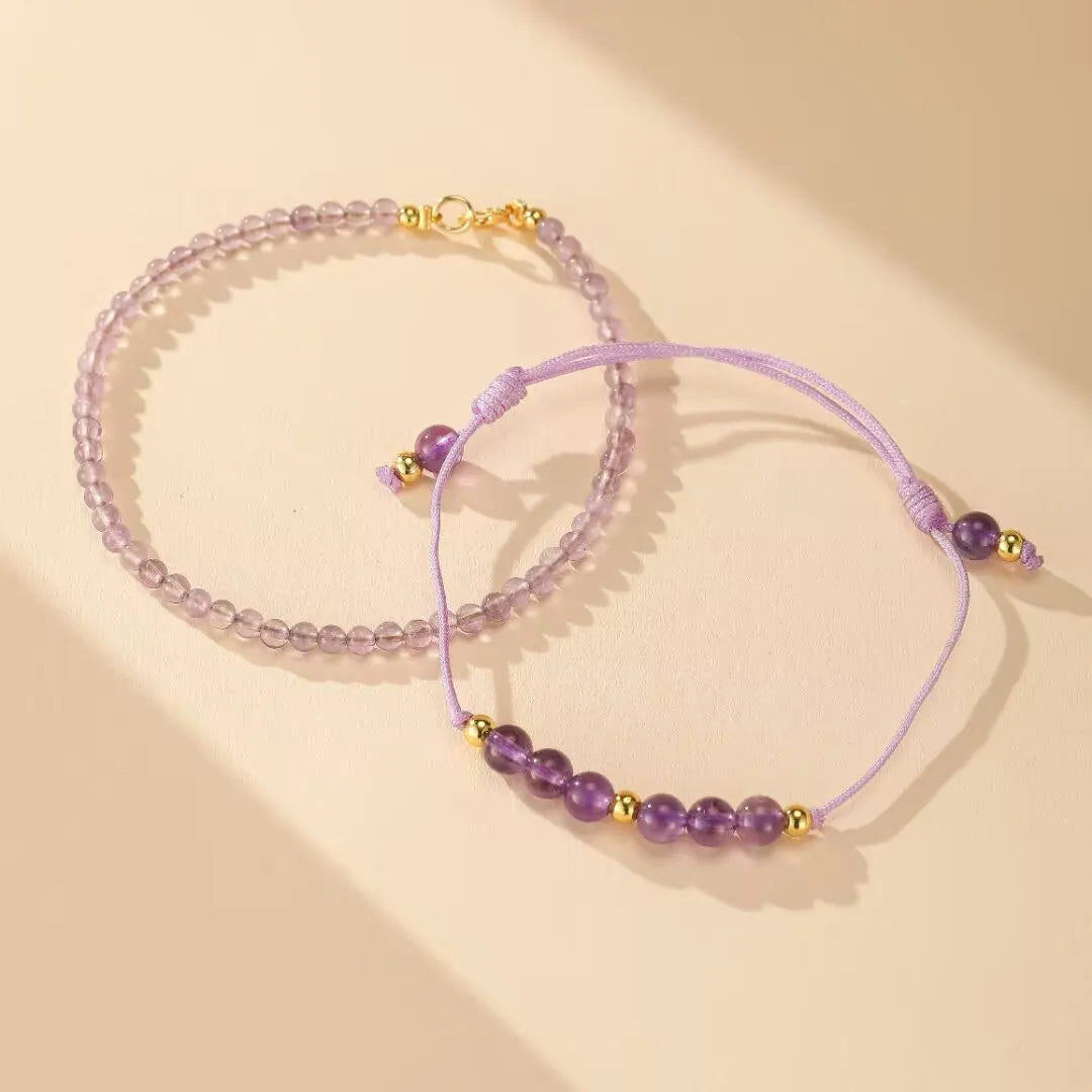 Amethystarmband "Harmonie Mystère" Goldplattiertes Silber 14K