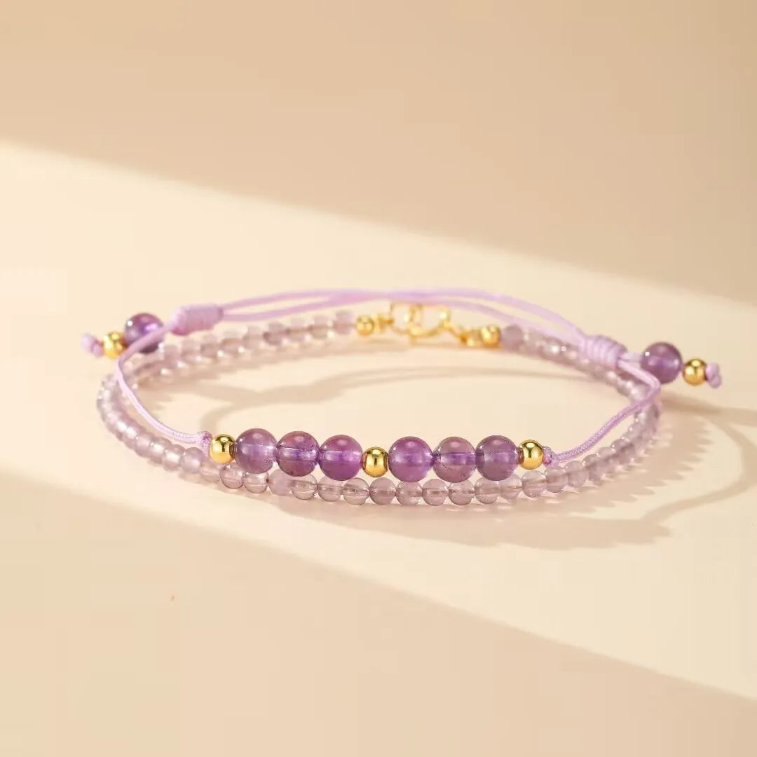 Amethyst Bracelet "Mystery Harmony" Gold-Plated Silver 14K