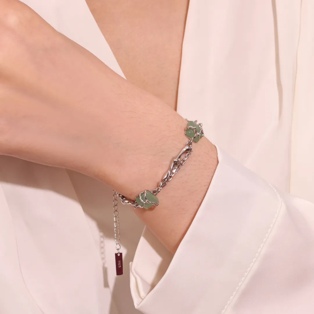 Armband Aventurin "Umarmter Wald" Silber