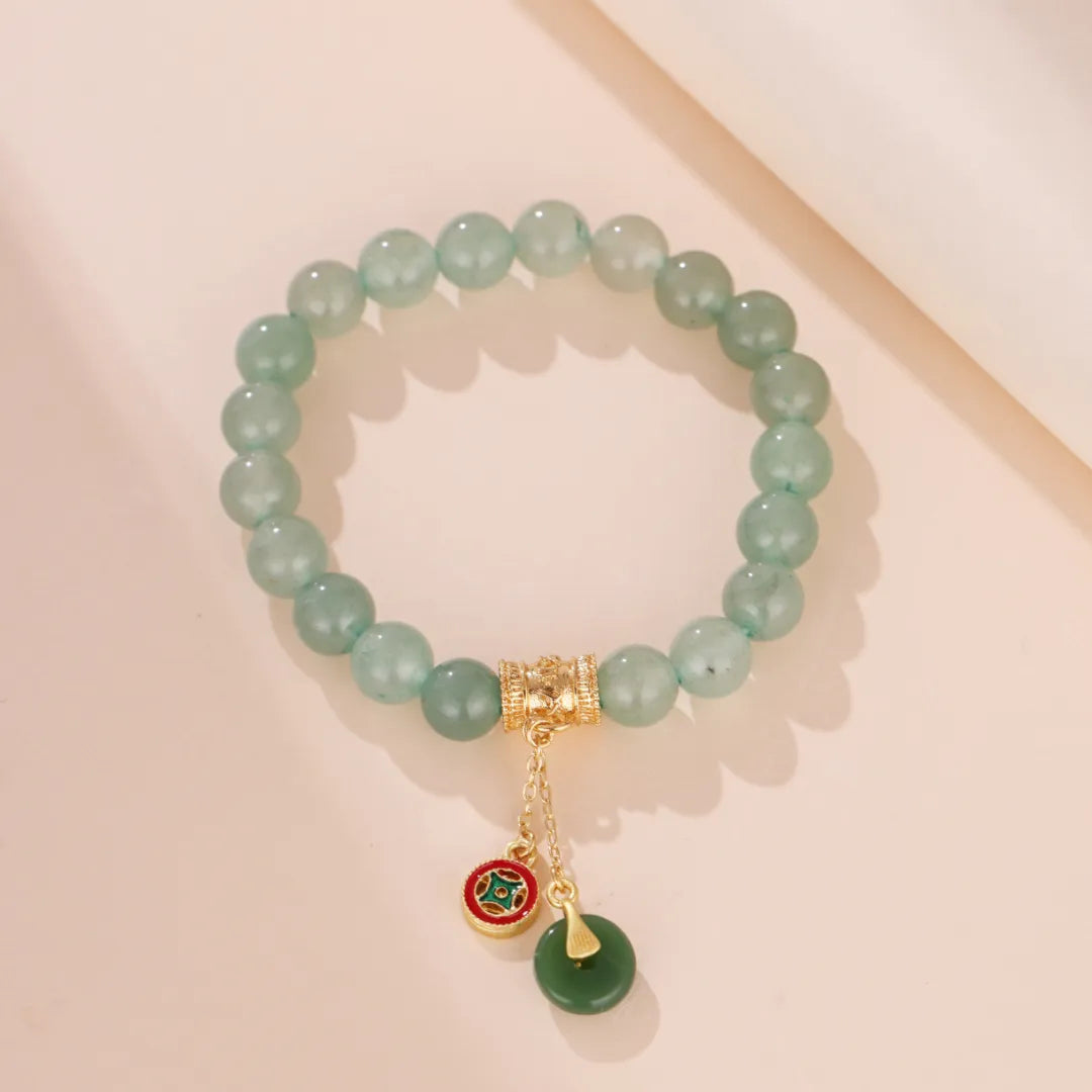 Armband Aventurin "Ewiger Frieden" Vergoldet Gold