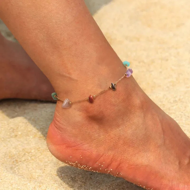 Agate Anklet "Natural Essence"