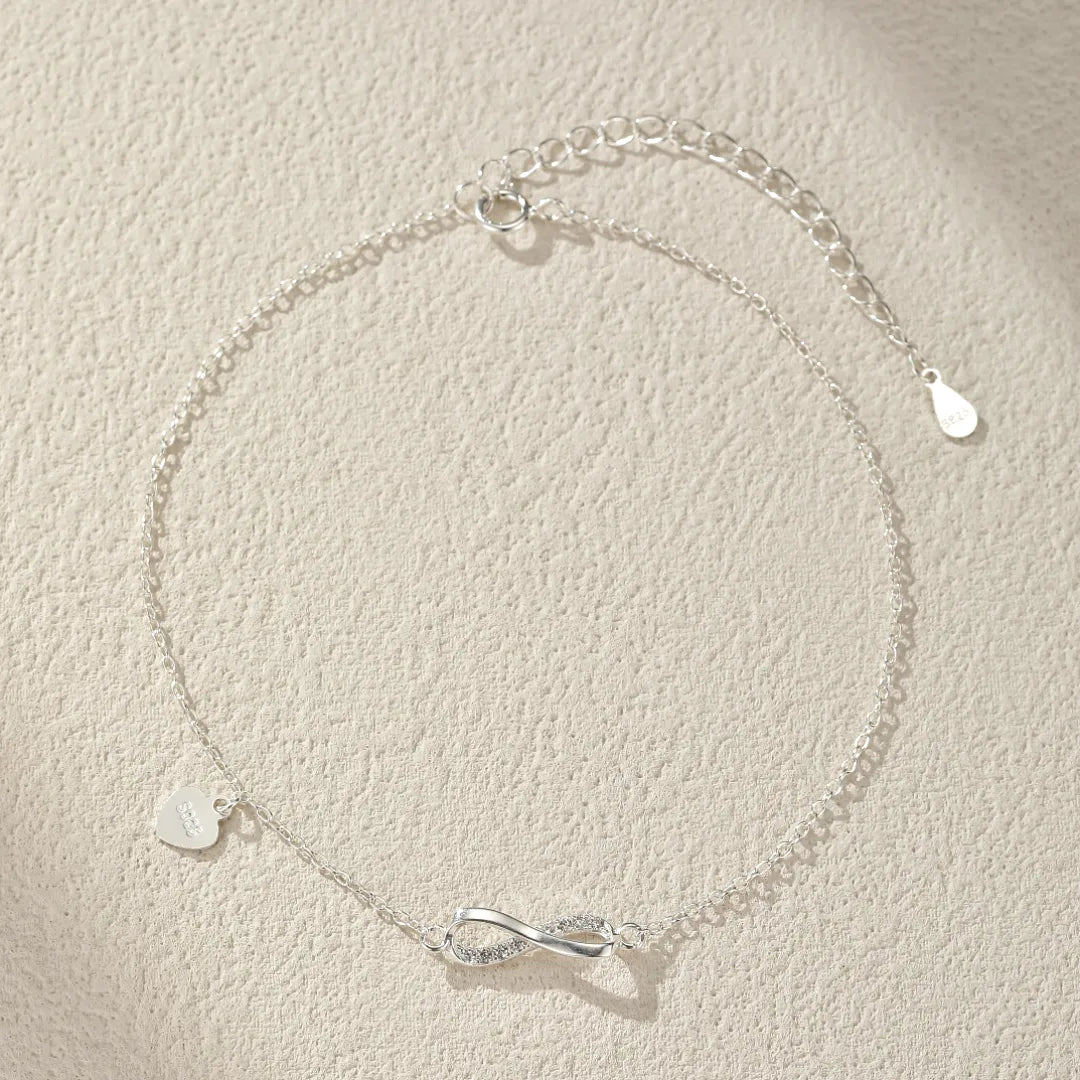 Tobillera Infinito "Amor Eterno" Plata