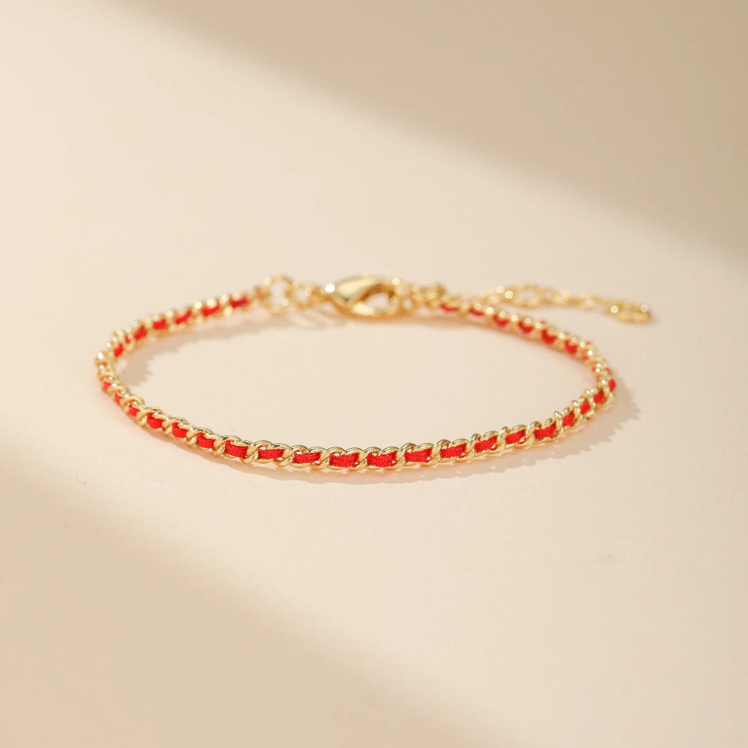 Armband Fil Rouge "Flamme d'Or" Vergoldet Gold