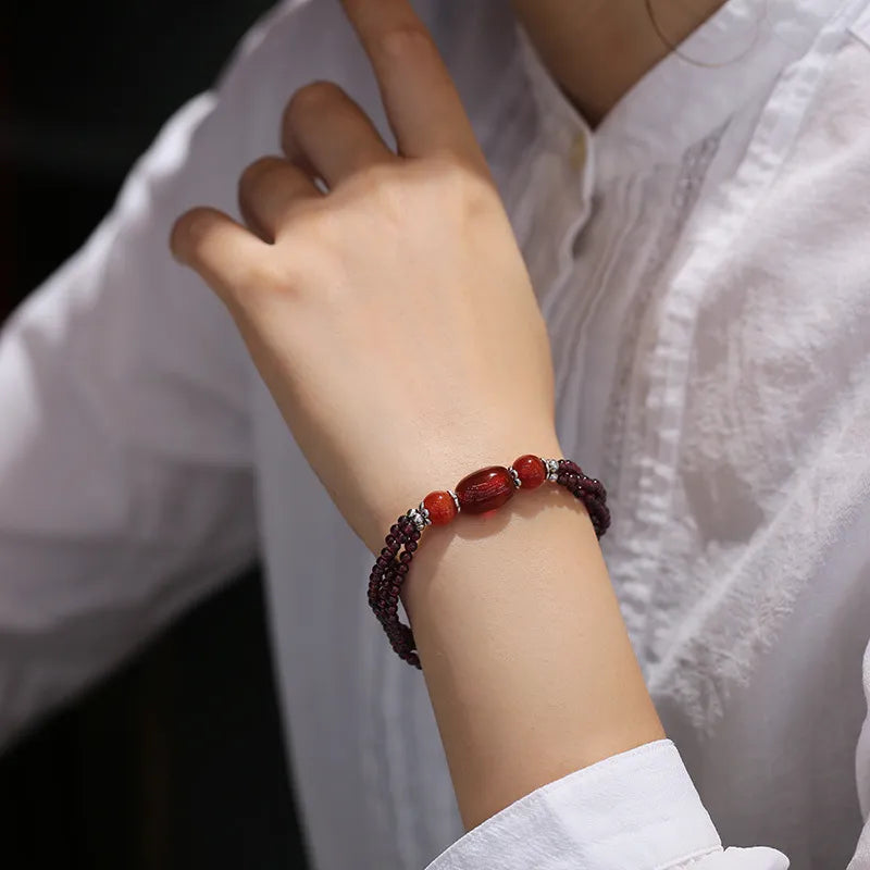 Garnet Bracelet "Positive Shine"