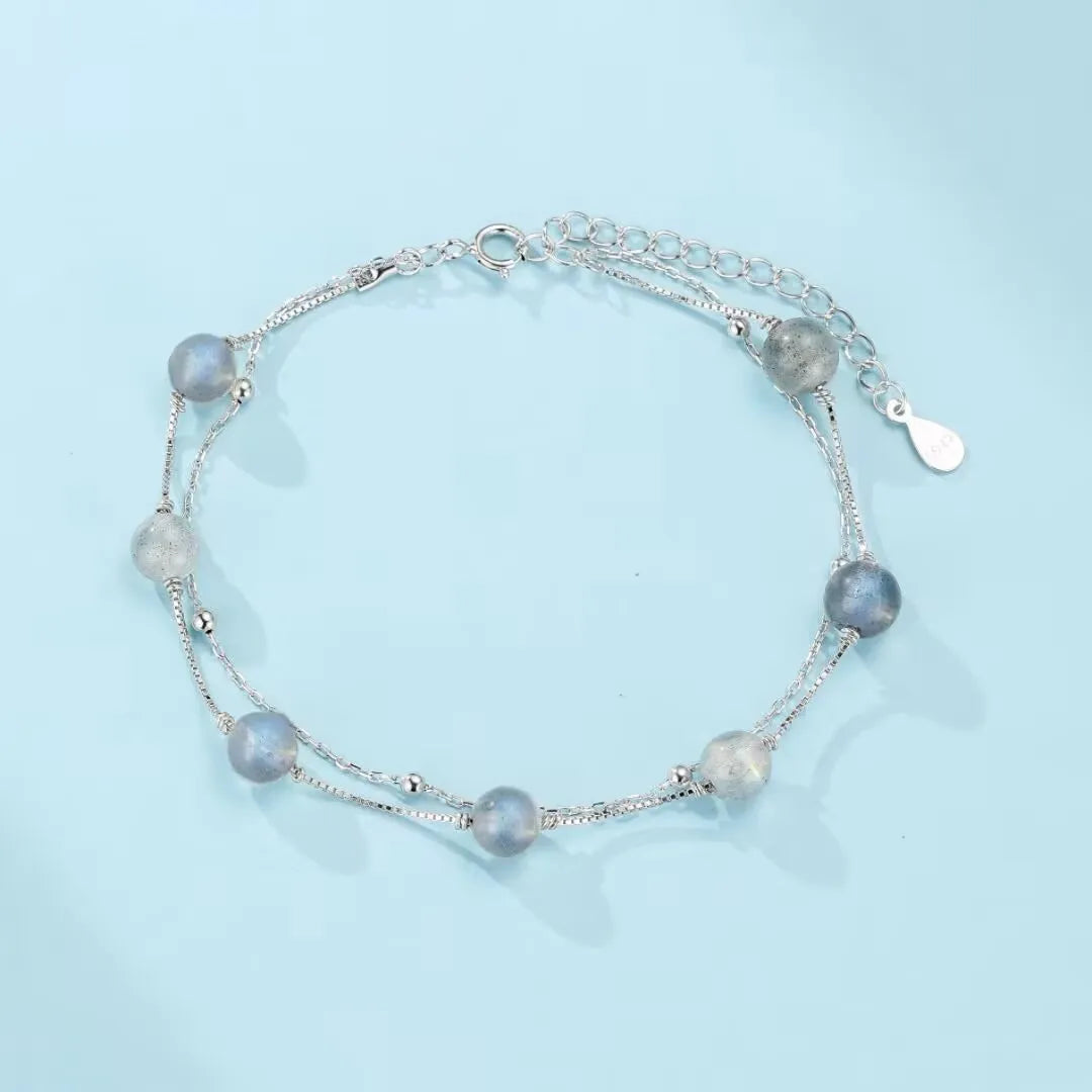 Labradorite Bracelet "Celestial Mist" Silver