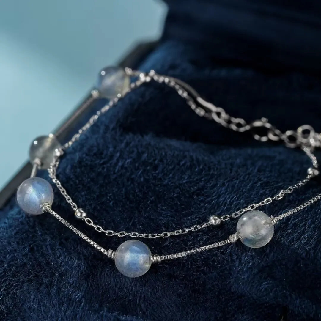 Labradorite Bracelet "Celestial Mist" Silver