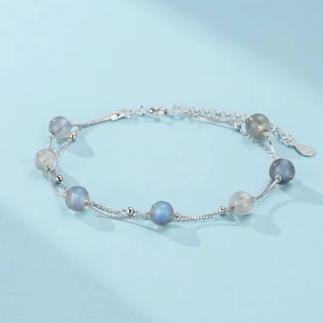 Labradorite Bracelet "Celestial Mist" Silver