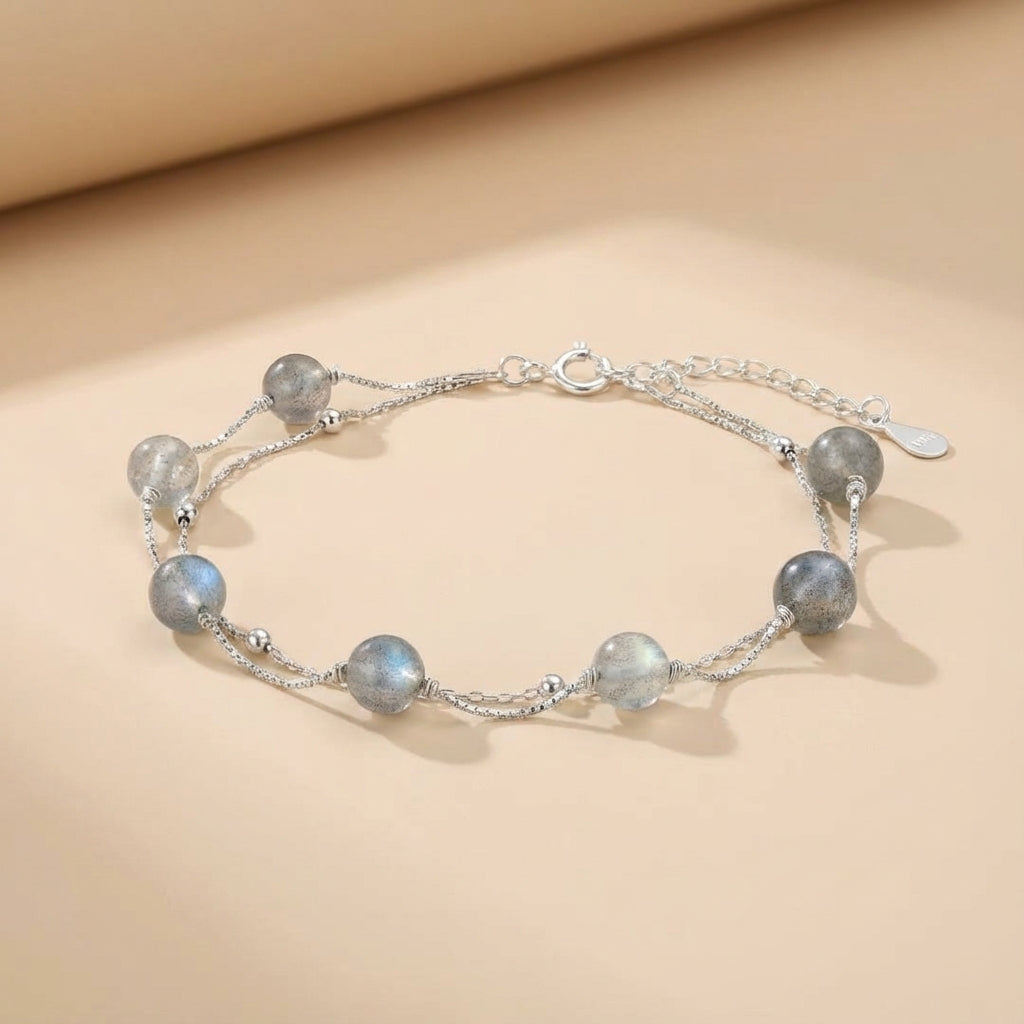 Labradorite Bracelet "Celestial Mist" Silver