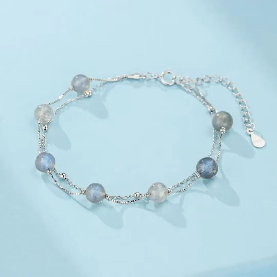 Labradorite Bracelet "Celestial Mist" Silver
