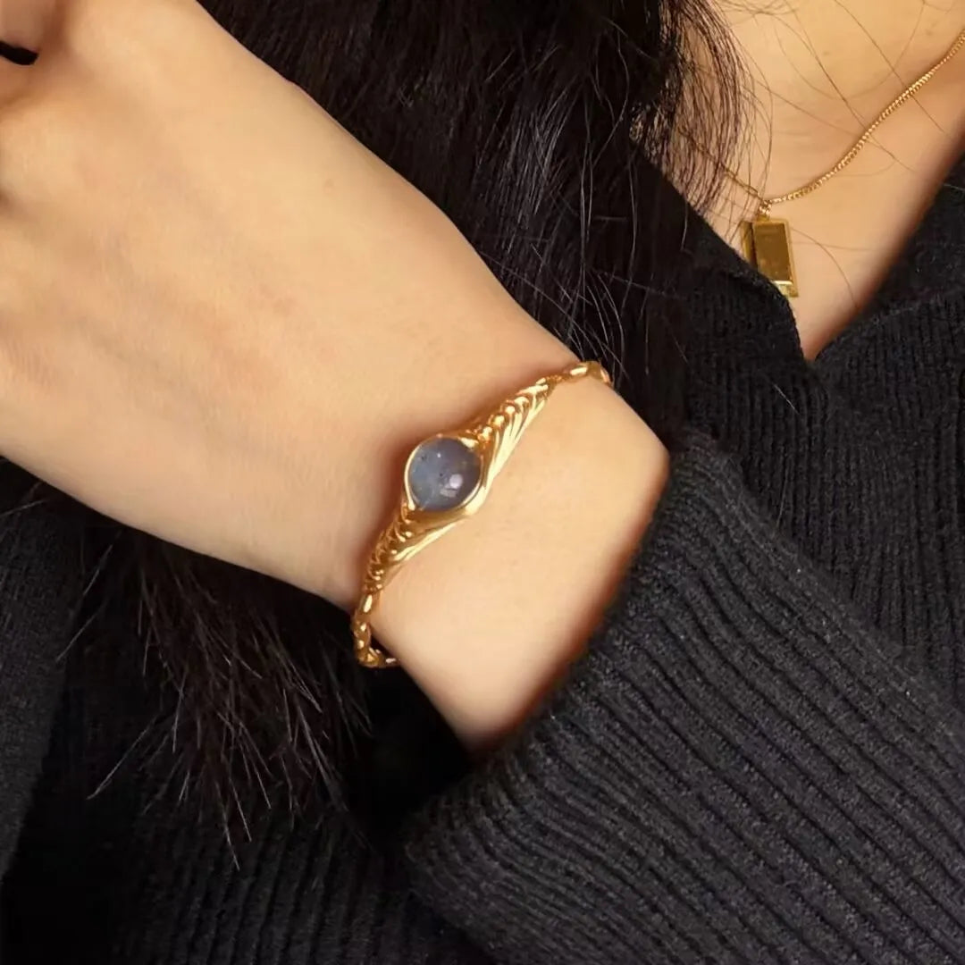 Armband Labradorit "Hellsehen" Vergoldet