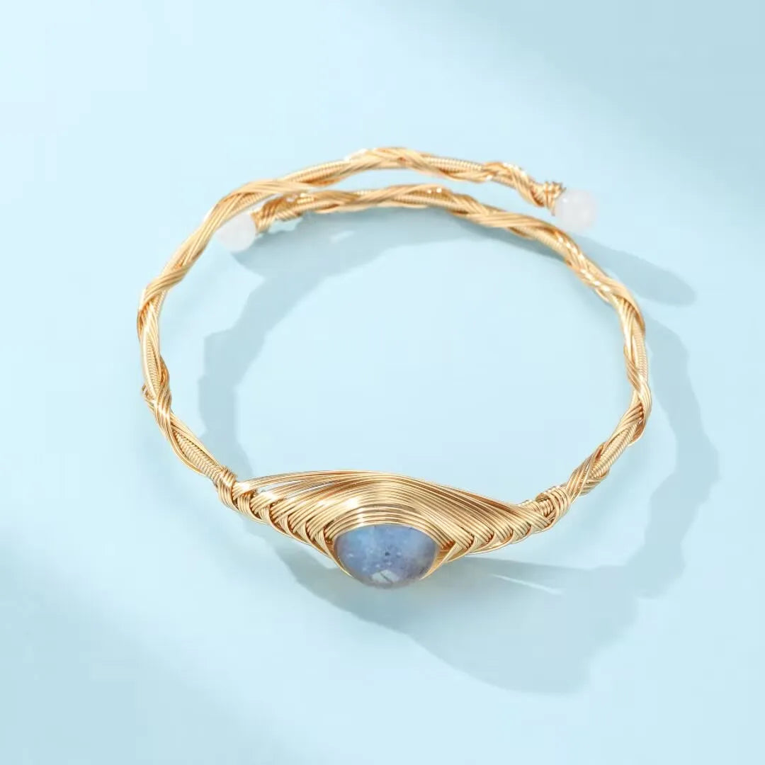 Armband Labradorit "Hellsehen" Vergoldet