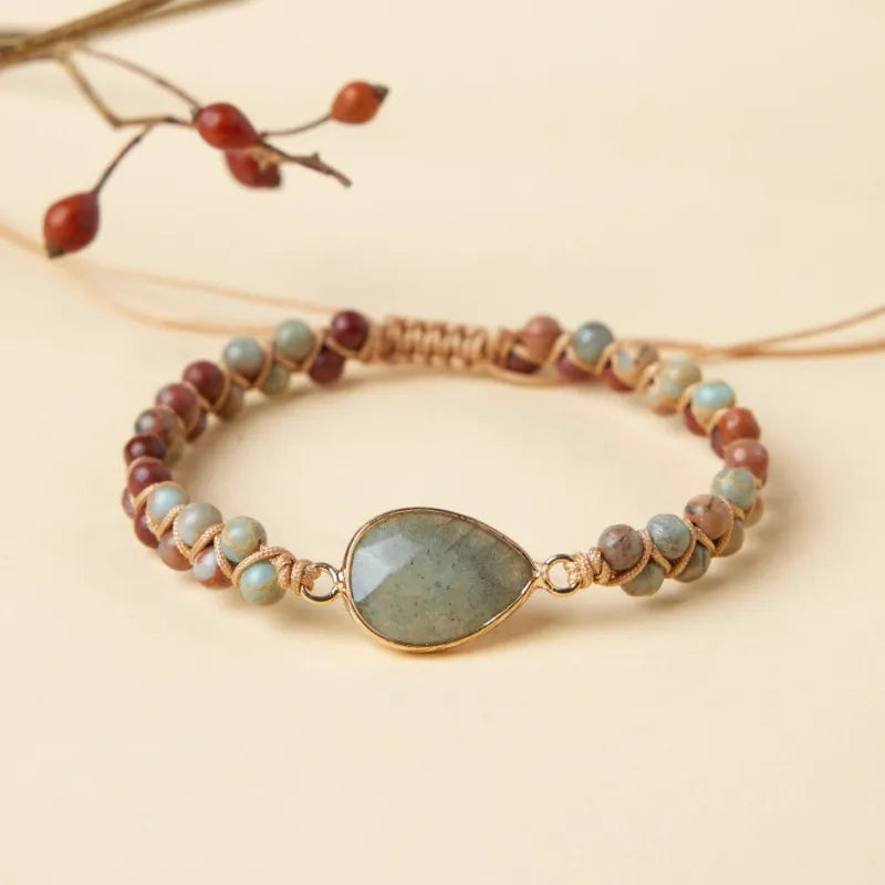 Labradorite and Jasper Bracelet "Soft Clarity"