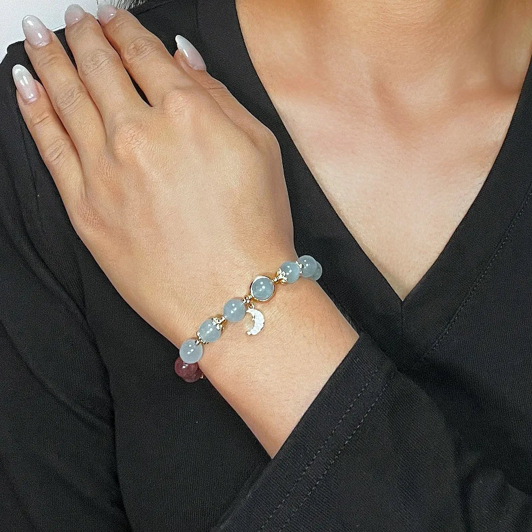 Armband Labradorit und Aquamarin "Poetische Sanftheit"