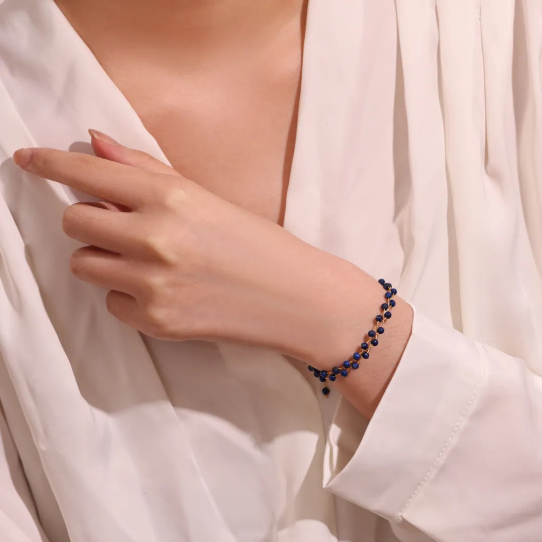 Armband Lapis Lazuli "Liane Nocturne" Vergoldet Gold