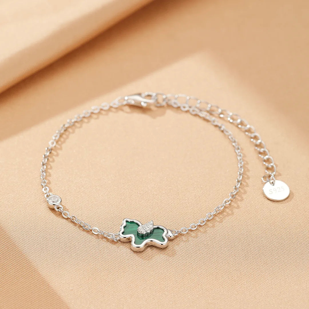 Bracelet Malachite Cheval "Liberté Douce" Argent