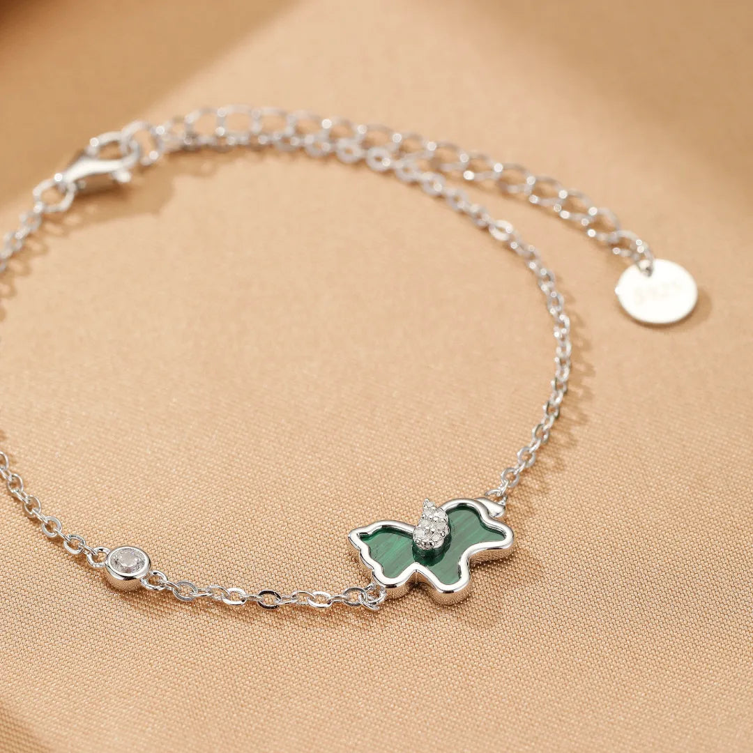 Bracelet Malachite Cheval "Liberté Douce" Argent