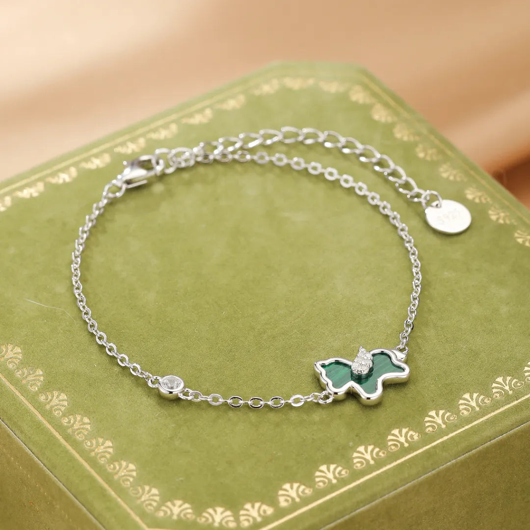 Bracelet Malachite Cheval "Liberté Douce" Argent