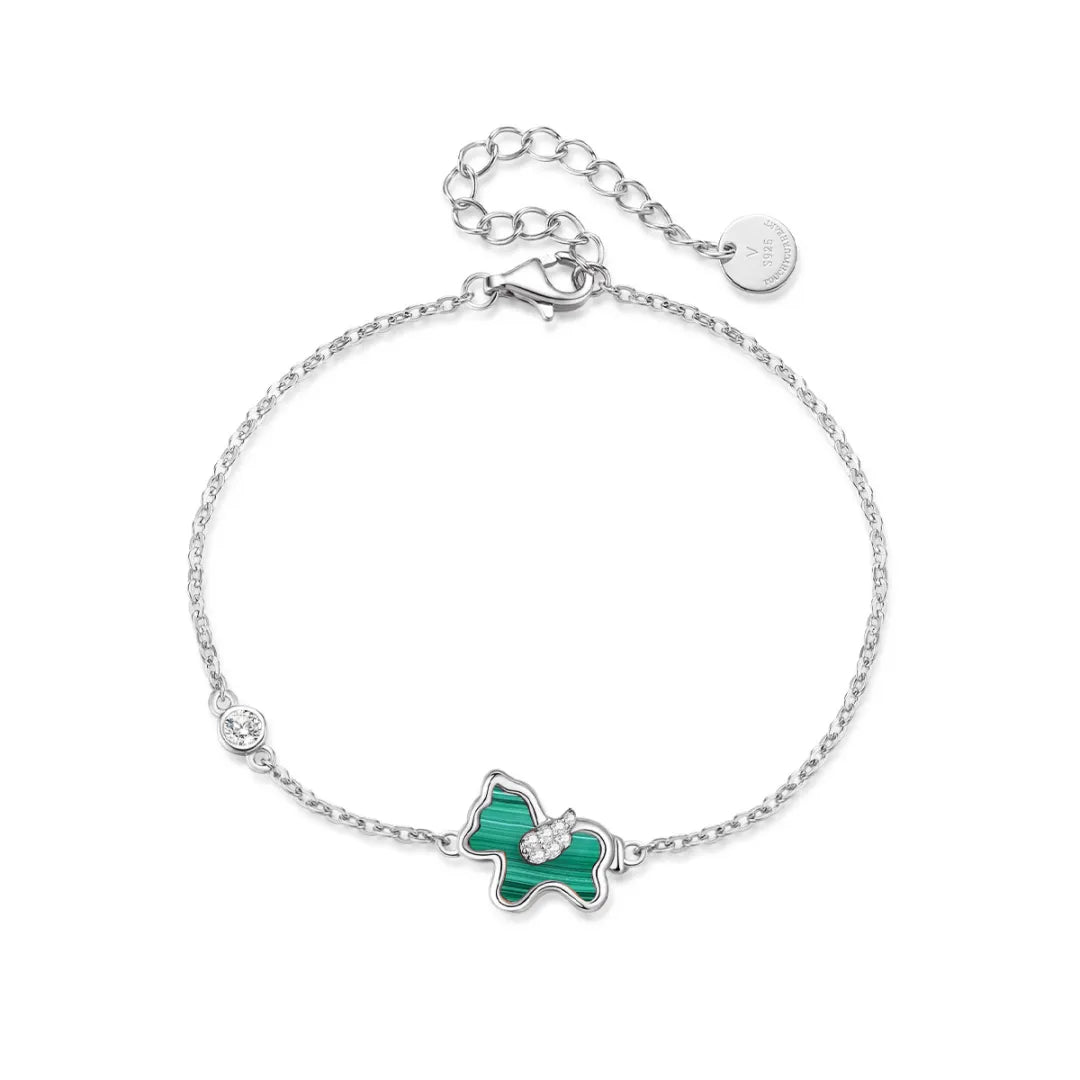 Bracelet Malachite Cheval "Liberté Douce" Argent