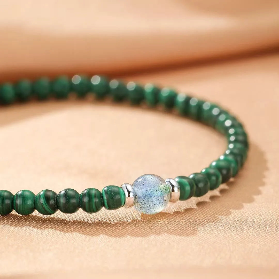 Bracelet Malachite et Labradorite "Transformation Intérieure"