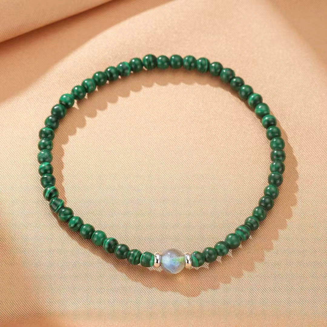 Bracelet Malachite et Labradorite "Transformation Intérieure"