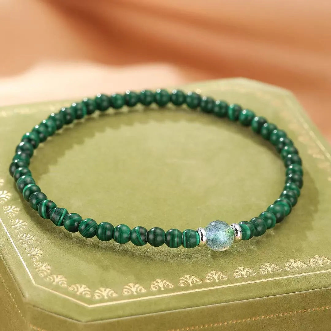 Bracelet Malachite et Labradorite "Transformation Intérieure"