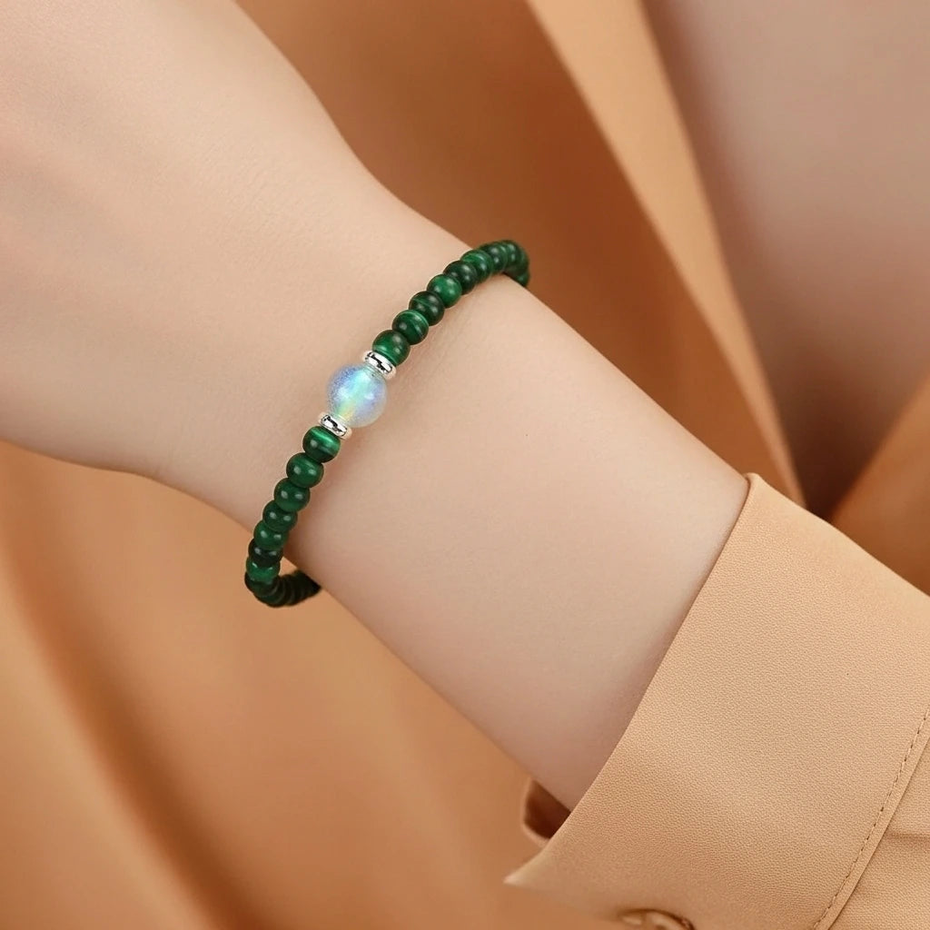 Bracelet Malachite et Labradorite "Transformation Intérieure"