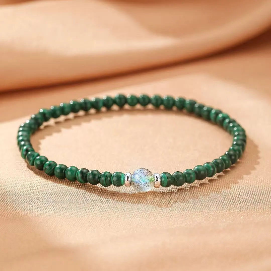 Bracelet Malachite et Labradorite "Transformation Intérieure"