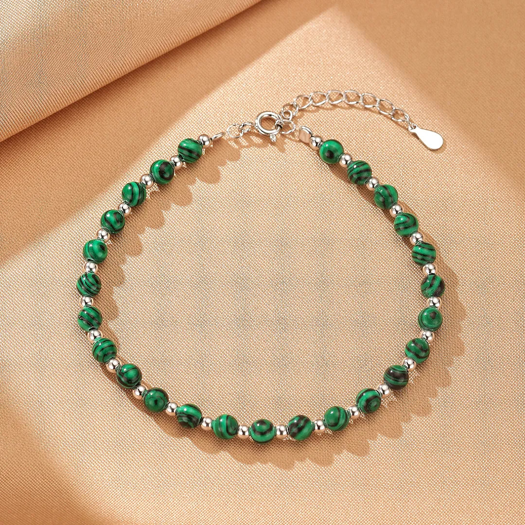 Bracelet Malachite "Veines d'Harmonie" Argent
