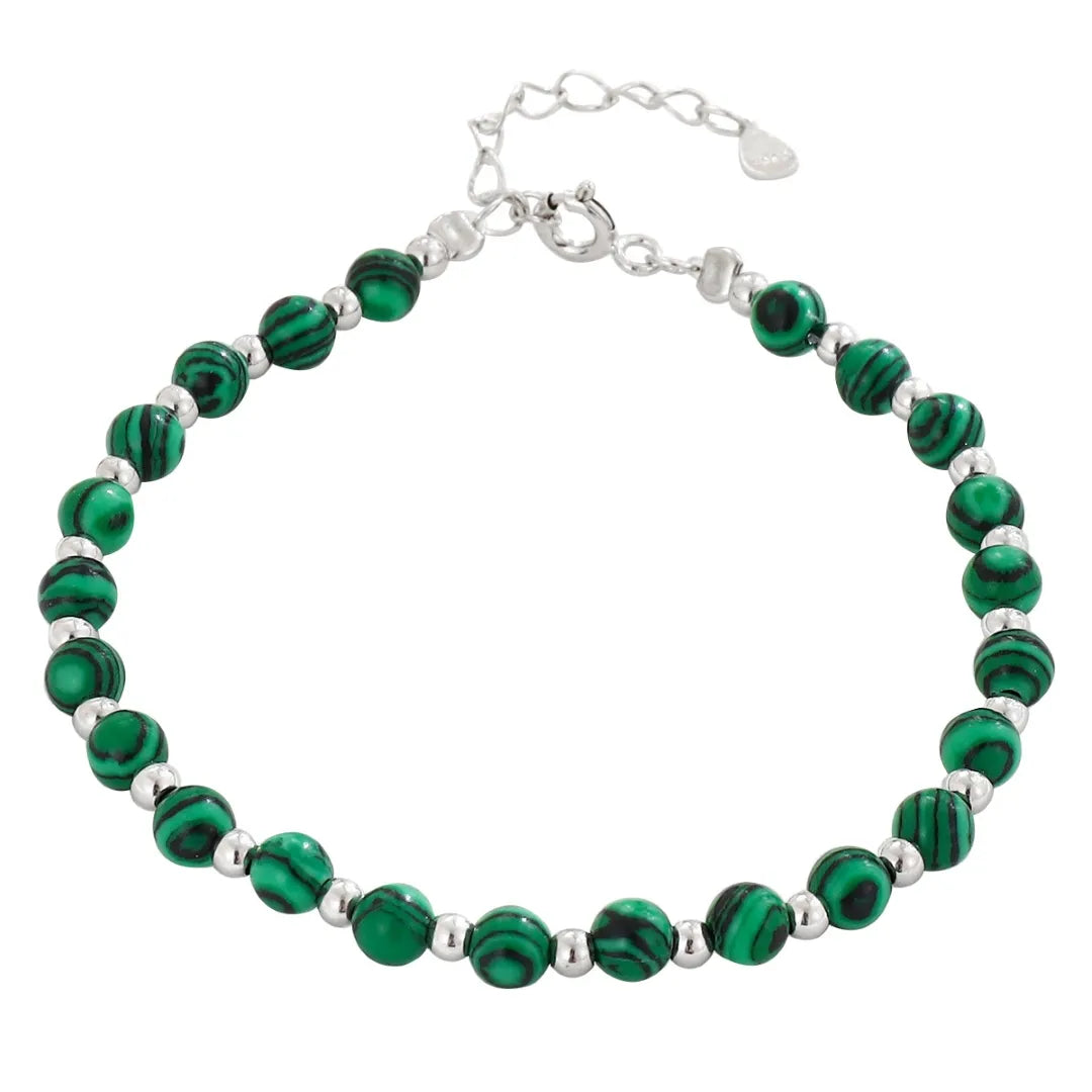 Bracelet Malachite "Veines d'Harmonie" Argent