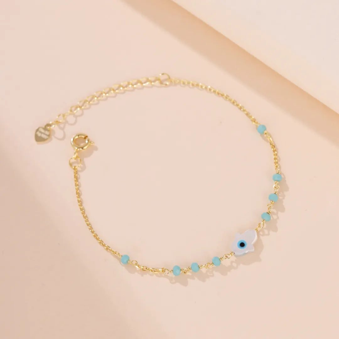 Armband Böses Auge "Himmlischer Charme" Silber Vergoldet Gold