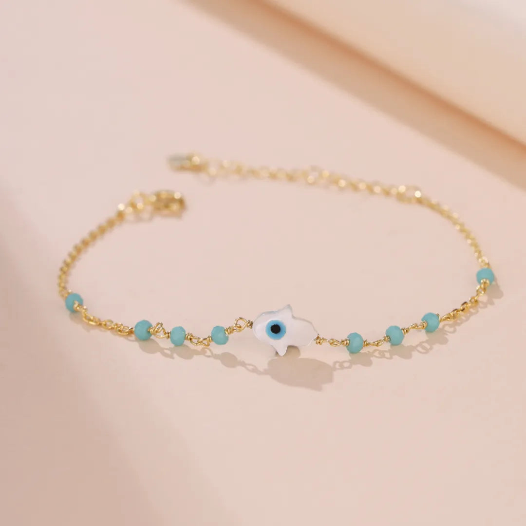 Armband Böses Auge "Himmlischer Charme" Silber Vergoldet Gold